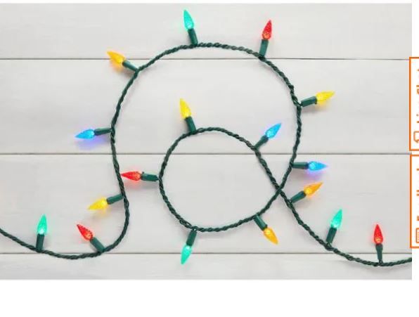 Photo 1 of 67 ft. 200-Light LED Multi Color Faceted C6 Super Bright Steady Lit String Light
