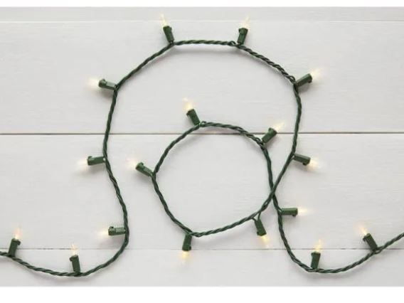 Photo 1 of 29.5 ft. 100-Light Warm White Mini LED Lights on Green Wire
