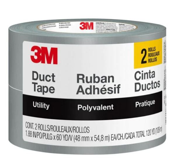 Photo 1 of 1.88 in. x 60 yds. Utility Duct Tape (2-Rolls/Pack)

