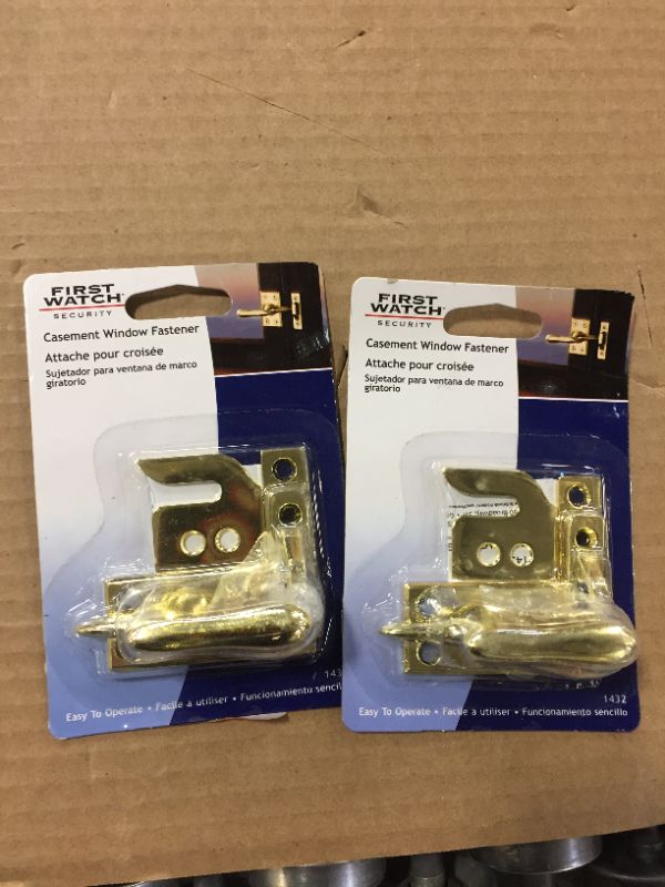 Photo 2 of 2 Polished Brass Window Sash Lock with Casement Fastener
