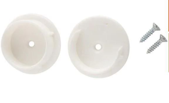 Photo 1 of 3 1-3/8 in. White Plastic Pole Sockets (2-Pack)
