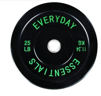 Photo 1 of Everyday Essentials Olympic Bumper Plate Weight Plate with Steel Hub, 25 lbs
