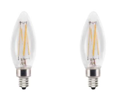 Photo 1 of 60-Watt Equivalent (5000K) B11 Candelabra Exceptional Light Quality Dimmable E12 LED Light Bulb Daylight (2-Pack)
