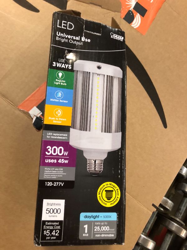 Photo 2 of 300W Equivalent Corn Cob Motion Activated & Dusk To Dawn High Lumen Daylight (5000K) HID Utility LED Light Bulb (1-Bulb)
