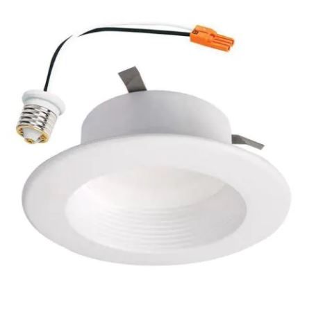Photo 1 of 4 in. Selectable CCT 2700K-5000K Integrated LED Recessed Ceiling Light Retrofit Trim, Title 20 Compliant
