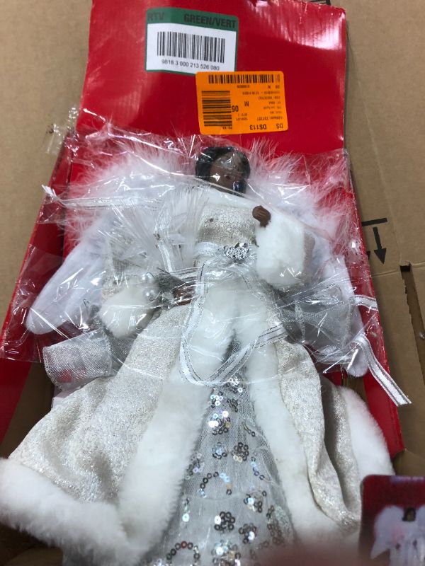 Photo 3 of 12 in. Black Angel Fiber Optic Tree Topper
