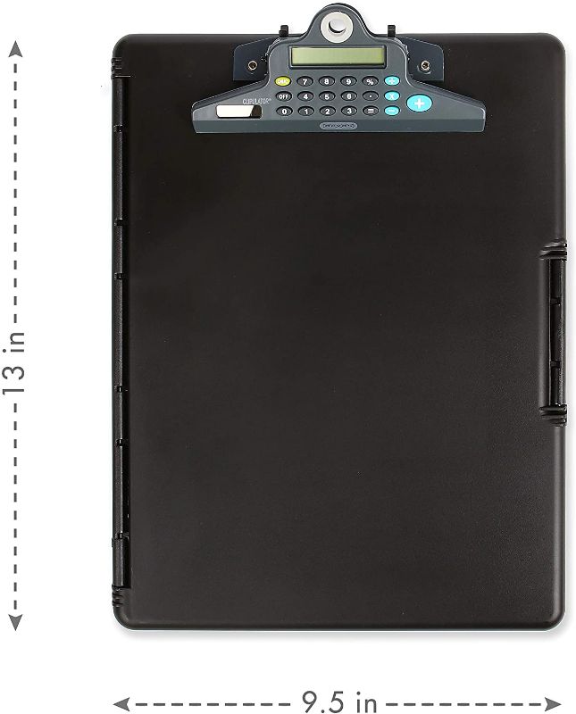 Photo 1 of Dexas 3515-91WP Slimcase 2 Storage Clipboard with Side Opening, Black with Calculator