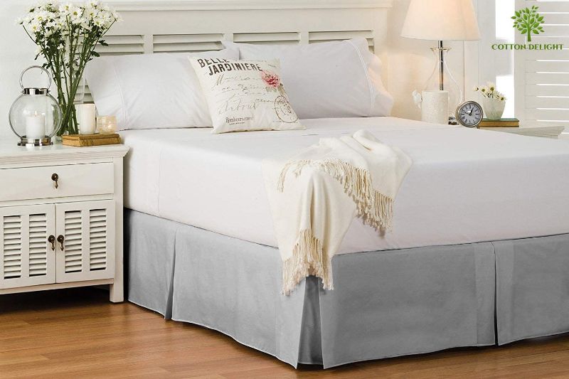 Photo 1 of cotton delight bed skirt legth silver grey solid  king size