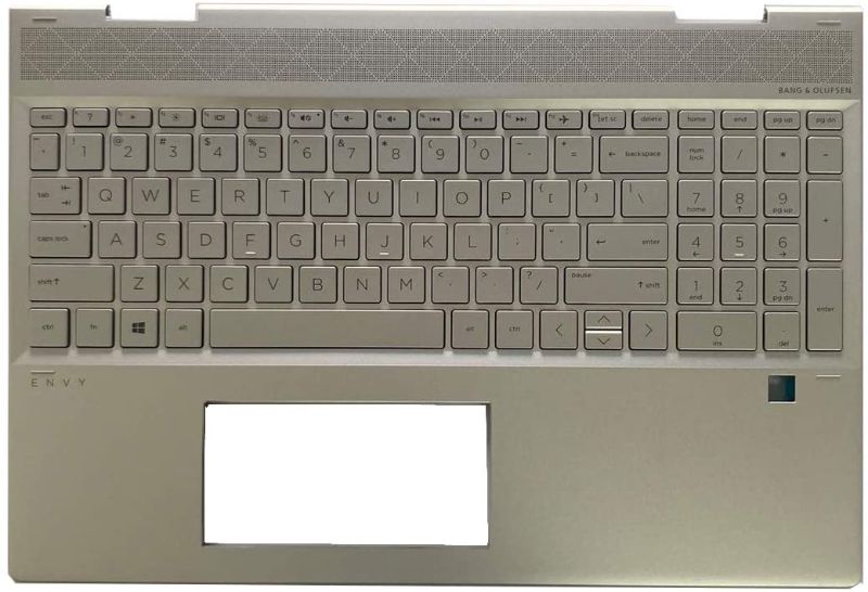 Photo 1 of Replacement for HP Envy x360 15 DR 15T-DR000 15T-DR000 15T-DR100 Convertible 15-dr1009TU Laptop Upper Case Palmrest Keyboard Touchpad Assembly Part L56974-001 Top Cover Sliver
