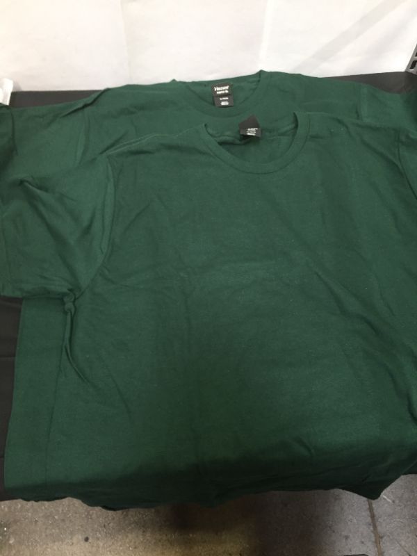 Photo 2 of HANES MENS XL 2PK NANO TEE GREEN