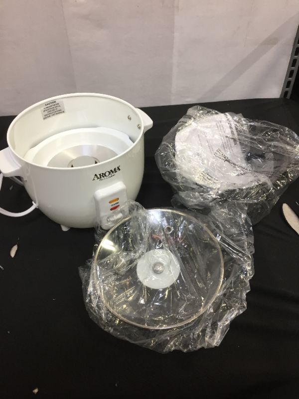 Photo 2 of Aroma 6 Cup Non-Stick Pot Style White Rice Cooker, 3 Piece