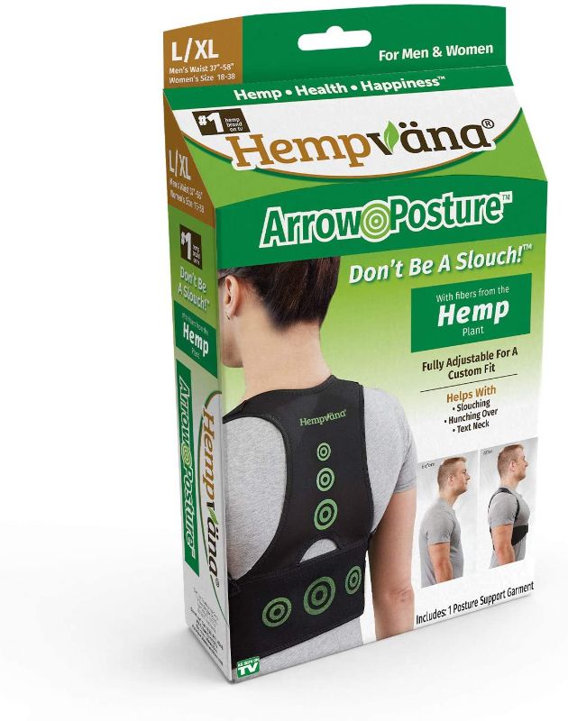 Photo 1 of Hempvana Arrow Posture - Fully Adjustable Posture Support & Posture Corrector for Upper Body - Helps Correct Slouching, Text Neck and Hunching Over (L/XL)
