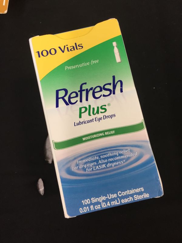 Photo 2 of Allergan Refresh Plus Lubricant Eye Drops Single-Use Vials, Clear, (100 Count (Pack of 1))
