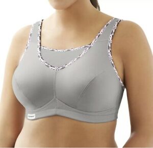 Photo 1 of GLAMORISE SPORTS BRA GRAY PINK MESH CAMO TRIM WIREFREE SIZE 48C