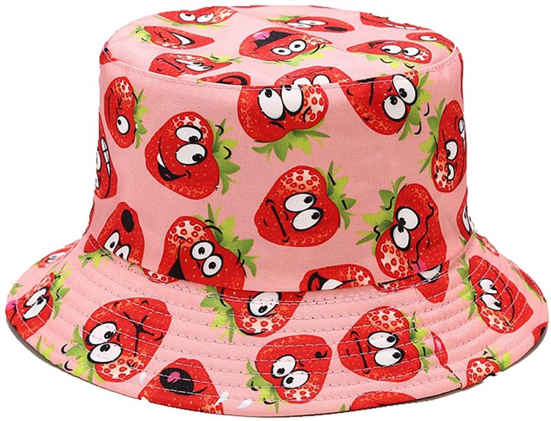 Photo 1 of Printing Bucket Hat Reversible Both Sides Wear Summer Travel Beach Sun Hat Outdoor Hat for Women and Men
