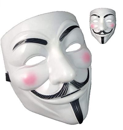 Photo 1 of 1 Halloween Mask Hackers Mask,V for Vendetta Anonymous Guy Cosplay Mask Party Costume Prop Toys for Boy Girl Men Women
