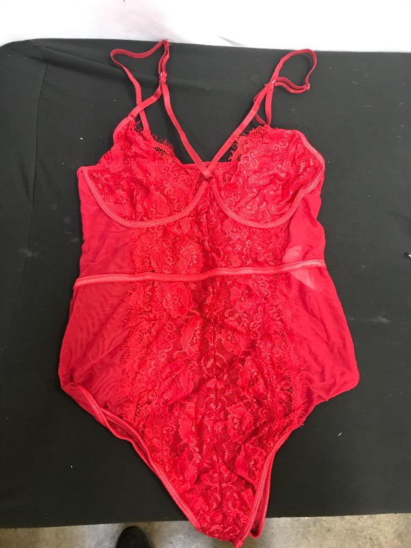 Photo 1 of WOMEN'S LARGE RED LINGERIE BODY SUIT