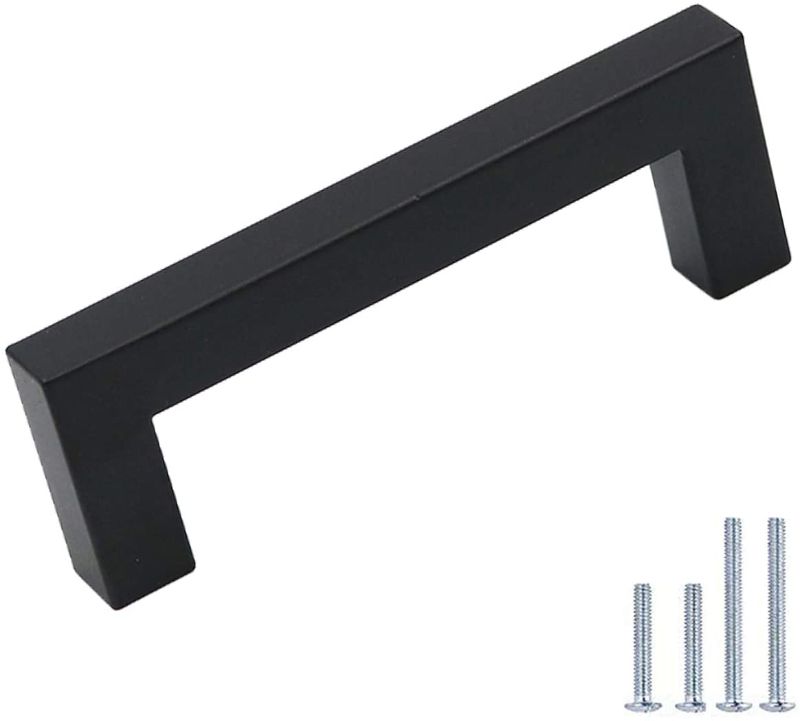 Photo 1 of Goldenwarm J12BK- Kitchen Cabinet Pulls and Knobs 5 Pack Black Kitchen Drawer Pulls Square Pulls Modern Euro Bar Drawer Pulls