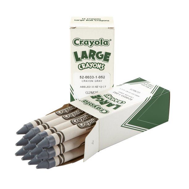 Photo 1 of Crayola Large Non-Toxic Single Colors Crayon Refill, Gray, 2 4 BOXES
 