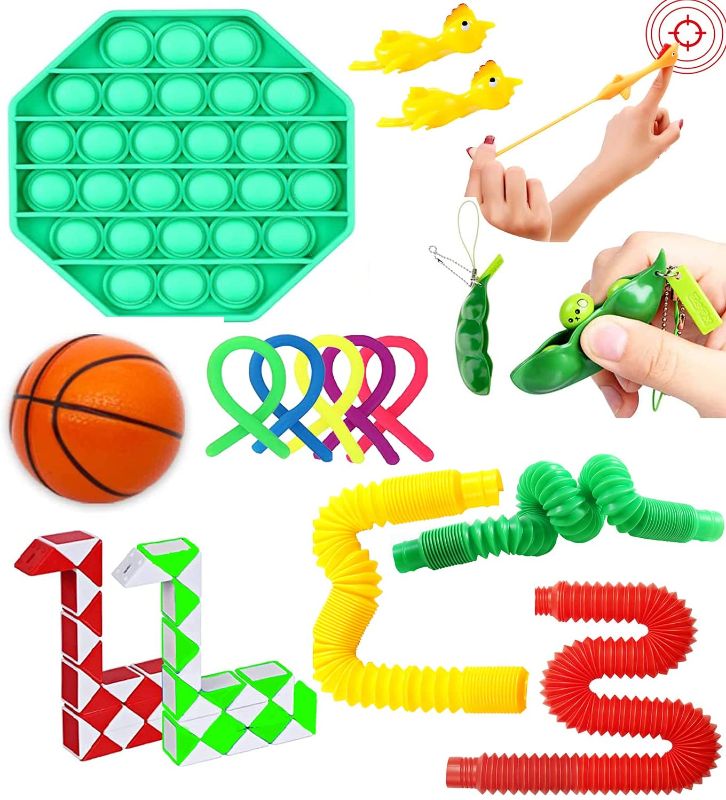 Photo 1 of  Set of 16 Fidget Toys for ADD, OCD, Autistic Children, Adults, Autism Anxiety Stress Reliever, Perfect for Classroom Rewards