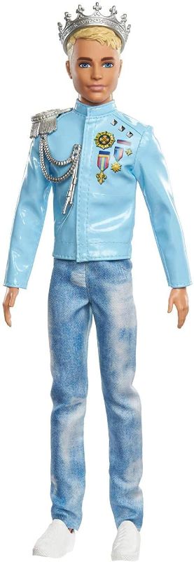 Photo 1 of Barbie Princess Adventure Prince Ken Doll (12-inch) Wearing Jacket, Jeans and Crown