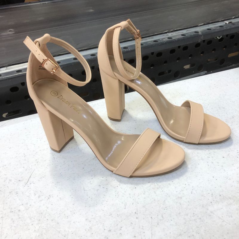 Photo 1 of DREAM PAIRS Women's Open Toe Ankle Strap Low Block Chunky Heels Sandals Party Dress Pumps Shoes
