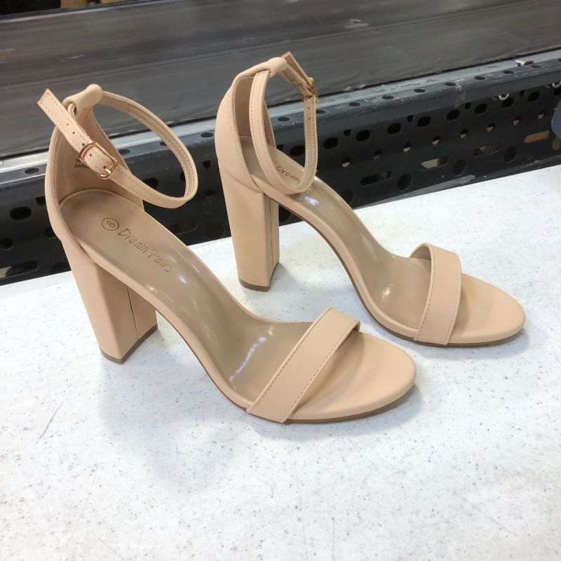 Photo 2 of DREAM PAIRS Women's Open Toe Ankle Strap Low Block Chunky Heels Sandals Party Dress Pumps Shoes
