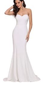 Photo 1 of Ever-Pretty Women's Off-Shoulder Sleeveless Sweep Train Sweetheart Wedding Dresses for Bride 2021 0249
