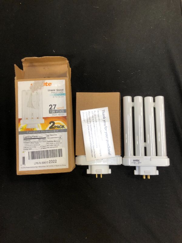 Photo 2 of 2 pack compact fluorescent lights ( Linear quad 4 pin base ) 