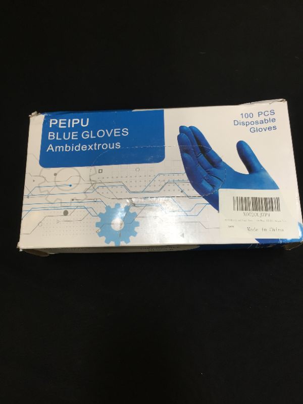 Photo 2 of 100 pcs blue disposable gloves size m 