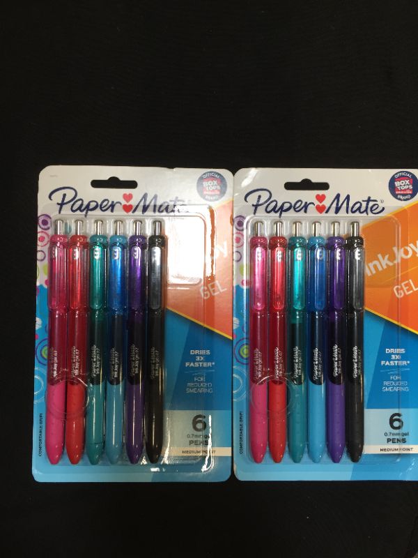 Photo 2 of Paper Mate Inkjoy Gel Pens .7mm 6/Pkg-Assorted 2 pack 