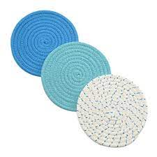 Photo 1 of 3 pcs kitchen potholders set of 3 - 7 inches ( blue ) 