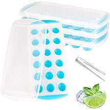 Photo 1 of Cube Trays, 4 Pack Silicone Ice Cube Tray Easy Release and Flexible, Ice Trays for Sports, Water Bottles, Whiskey, Spirits & Cocktail, LFGB Certified and BPA Free (Blue, 18)