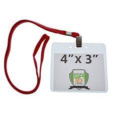 Photo 1 of 4 inch by 3-inch badge holders ( orange with lanyards ) ( 4 pack ) 