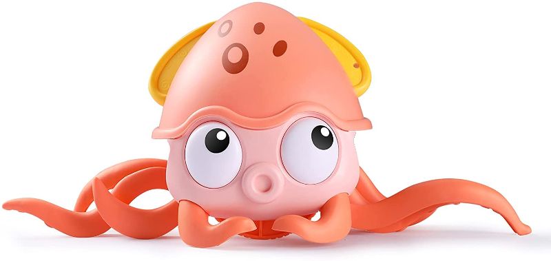 Photo 1 of Amphibious Octopus Bath Toy- Wind Up Bath Toy Have Bright Colors and Lovely, Floating Octopus Toy is Suitable for Multiple Uses Such As Bathtub and Community (Orange)