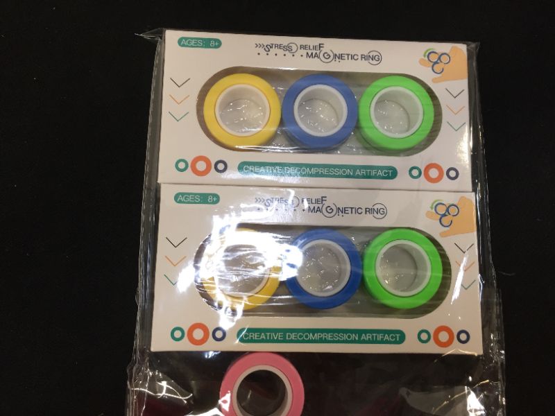 Photo 2 of Deavon Magnetic Rings Toys ?Colorful Decompression Fidget Unzip Magnetic fingertip Toys ?fabric sealed