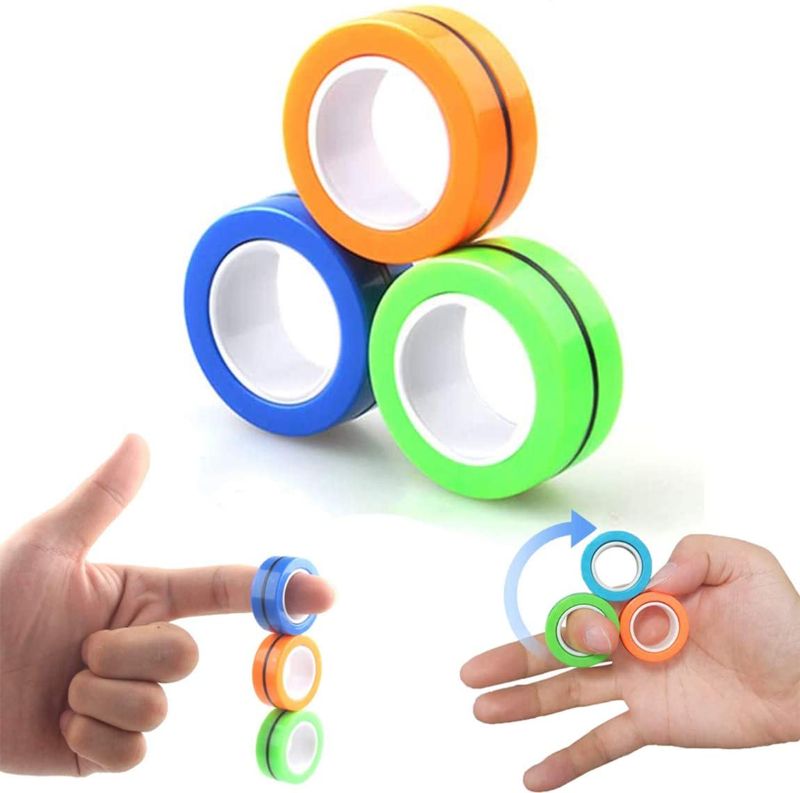 Photo 1 of Deavon Magnetic Rings Toys ?Colorful Decompression Fidget Unzip Magnetic fingertip Toys ?fabric sealed