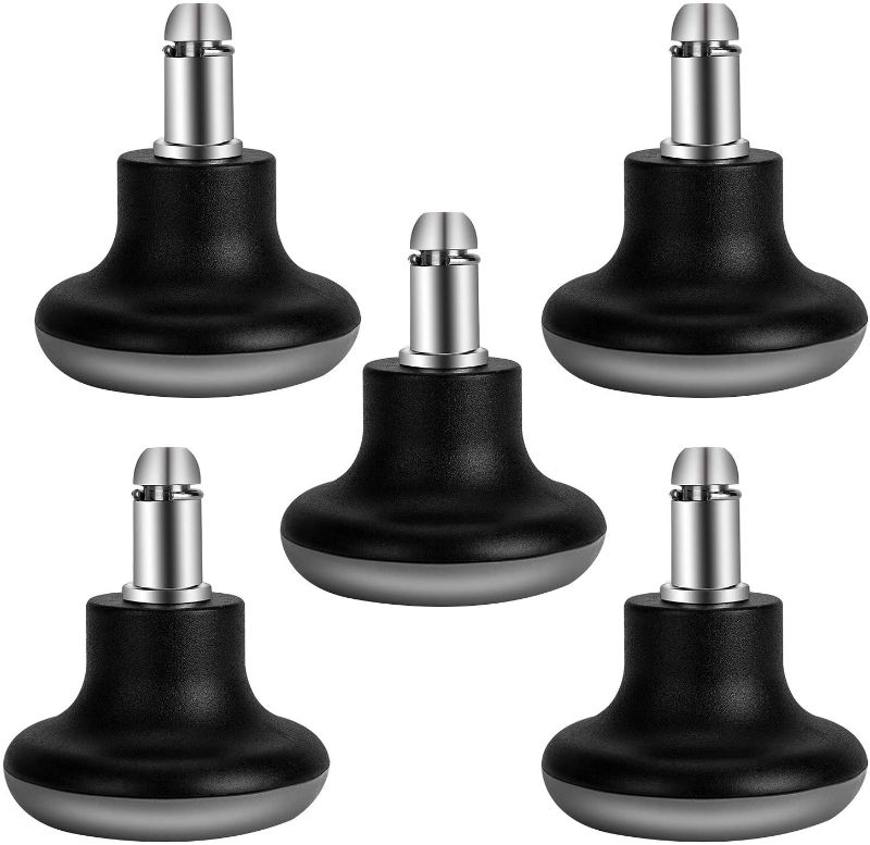 Photo 1 of Bell Glides Replacement Office Chair Swivel Caster Wheels to Fixed Stationary Castors, Short Profile Black 5pcs--fabric sealed