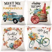 Photo 1 of 4pcs--luceily fall pillow cover 18x18 autumn decorations pumpkin thanksgiving 