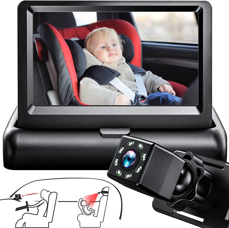 Photo 1 of Baby Car Camera for Rear Facing, Itomoro Baby Car Mirror, Backseat Camera with Night Vision, Wide Crystal Clear View, Car Baby Monitor is 360 Degree Rotatable, Easily Observe The Baby’s Move
