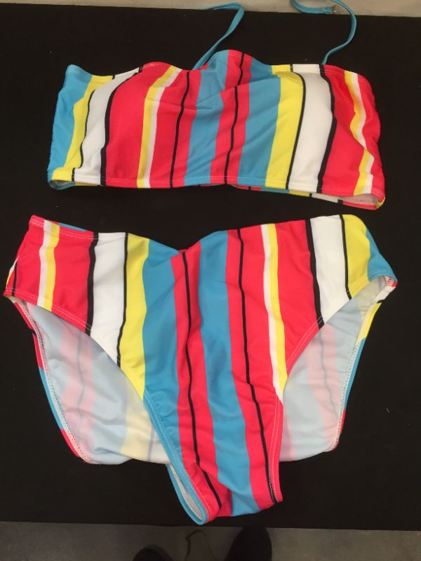 Photo 1 of rainbow stripe bikini removable straps
1x