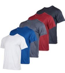 Photo 1 of 5 Pack: Men’s Dry-Fit Moisture Wicking Active Athletic Performance Crew T-Shirt
xl