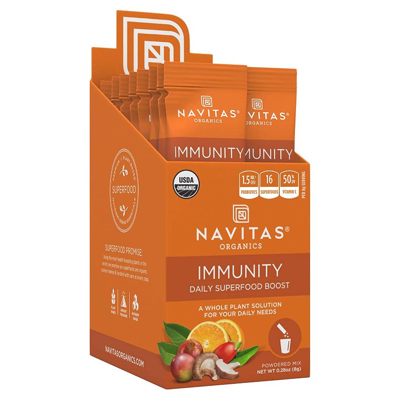 Photo 1 of 
Navitas Organics Daily Superfood Boost, Immunity, 0.28 oz. Pouch, 15 Single Servings — Organic, Non-GMO, Gluten-Free
exp 12/2021