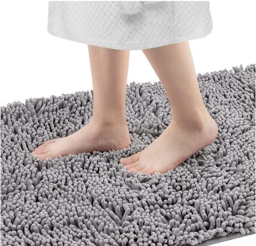 Photo 1 of 
Bathroom Rugs,Soft and Fluffy Non-Slip Bathroom Carpet,Machine Washable, Quick-Drying Bath Mat, (31x20 inch Gray)