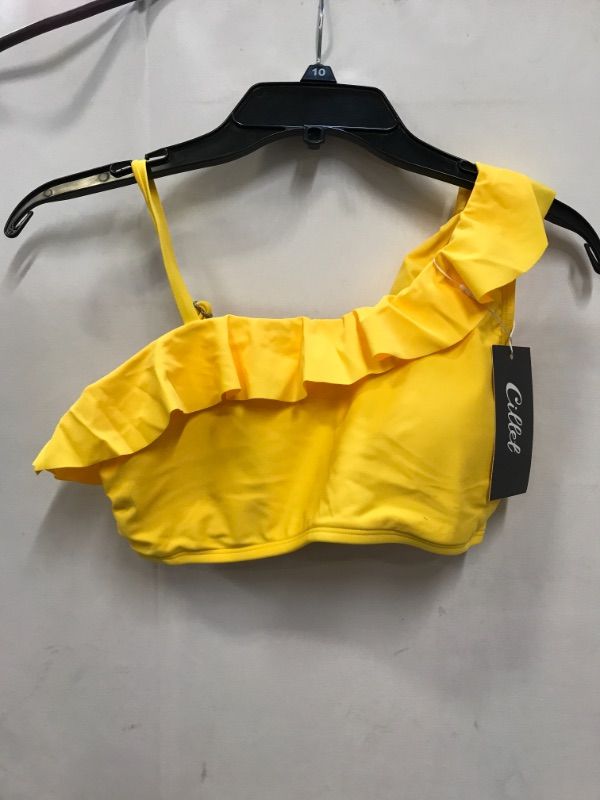 Photo 1 of cillit women's ruched push-up bikini bathing suit top yellow
size M