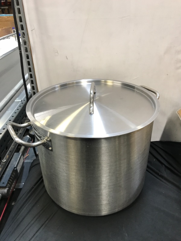 Photo 1 of  Stainless Steel Stock Pot with Lid 
(a bit dirty)