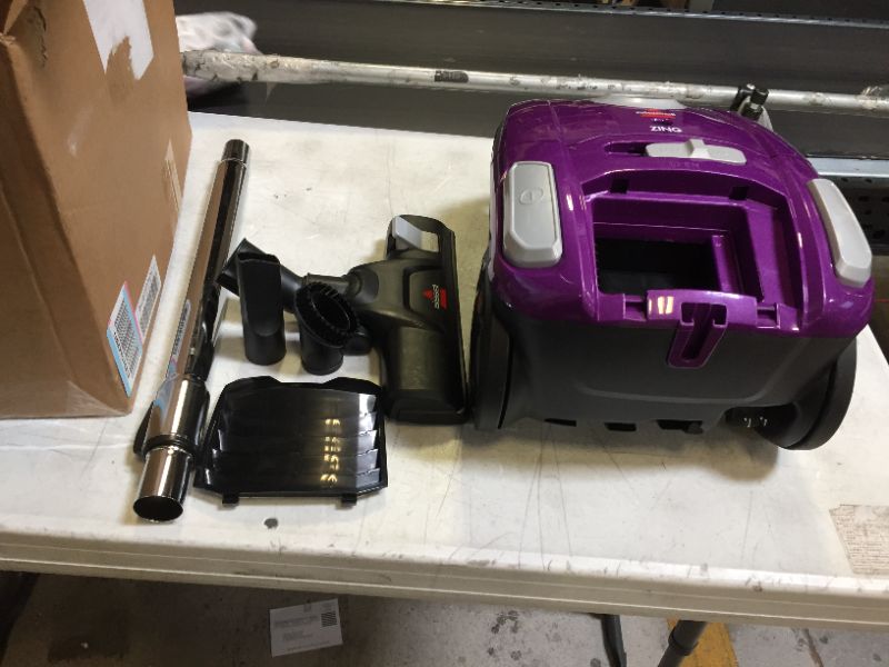 Photo 2 of BISSELL Zing Lightweight, Bagged Canister Vacuum, Purple, 2154A
MISSING AIR FILTER 