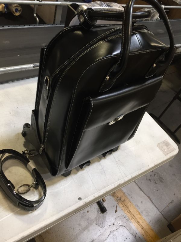 Photo 2 of Mcklein Usa - La Grange Leather Vertical Detachable Wheeled Ladies Briefcase By - Black