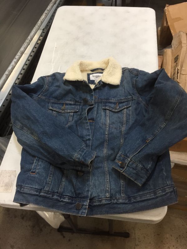 Photo 1 of Men's Sherpa Jean Jacket - Goodfellow & Co™ Blue SIZE L 