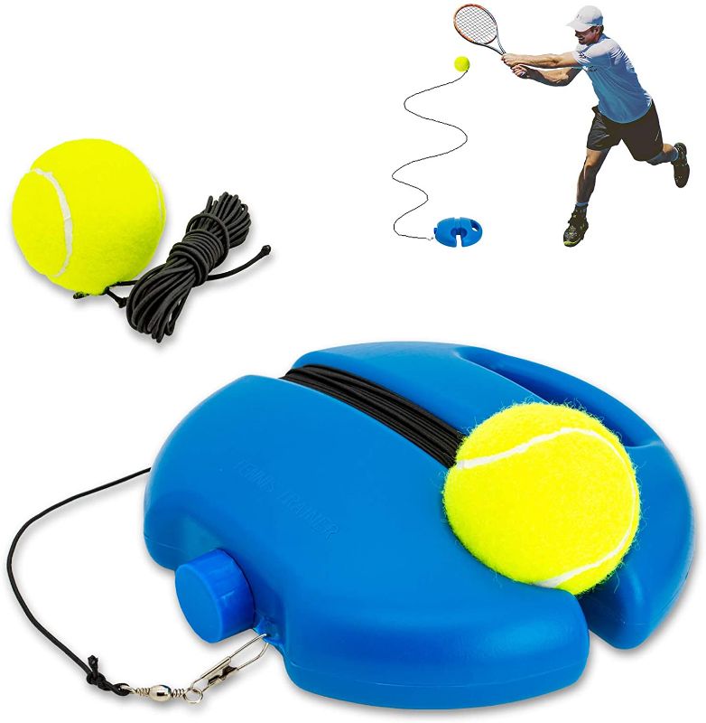 Photo 1 of 1 pack Tennis Trainer Rebound Ball, Solo Tennis Training Equipment for Self-Pracitce, Portable Tennis Training Tool, Tennis Rebounder Kit, Including 2 String Balls, Suitable for Beginners Sport Exercise
